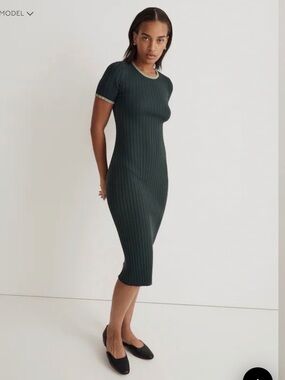 Madewell Ribbed Midi Sweater Dress SMALL